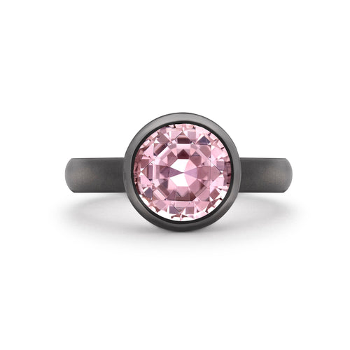 Bi-Colour Tourmaline Black Rhodium Trumpet Ring