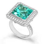 Neon Tourmaline and Diamond Petal Cocktail Ring