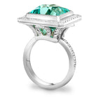Neon Tourmaline and Diamond Petal Cocktail Ring