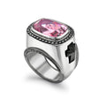 Morganite & Black Diamond Knights Ring