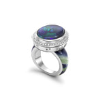 Black Opal Northern Lights Opening Ring
