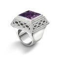 Amethyst & Diamond Trellis Ring