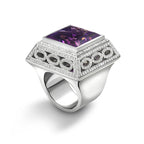 Amethyst & Diamond Trellis Ring