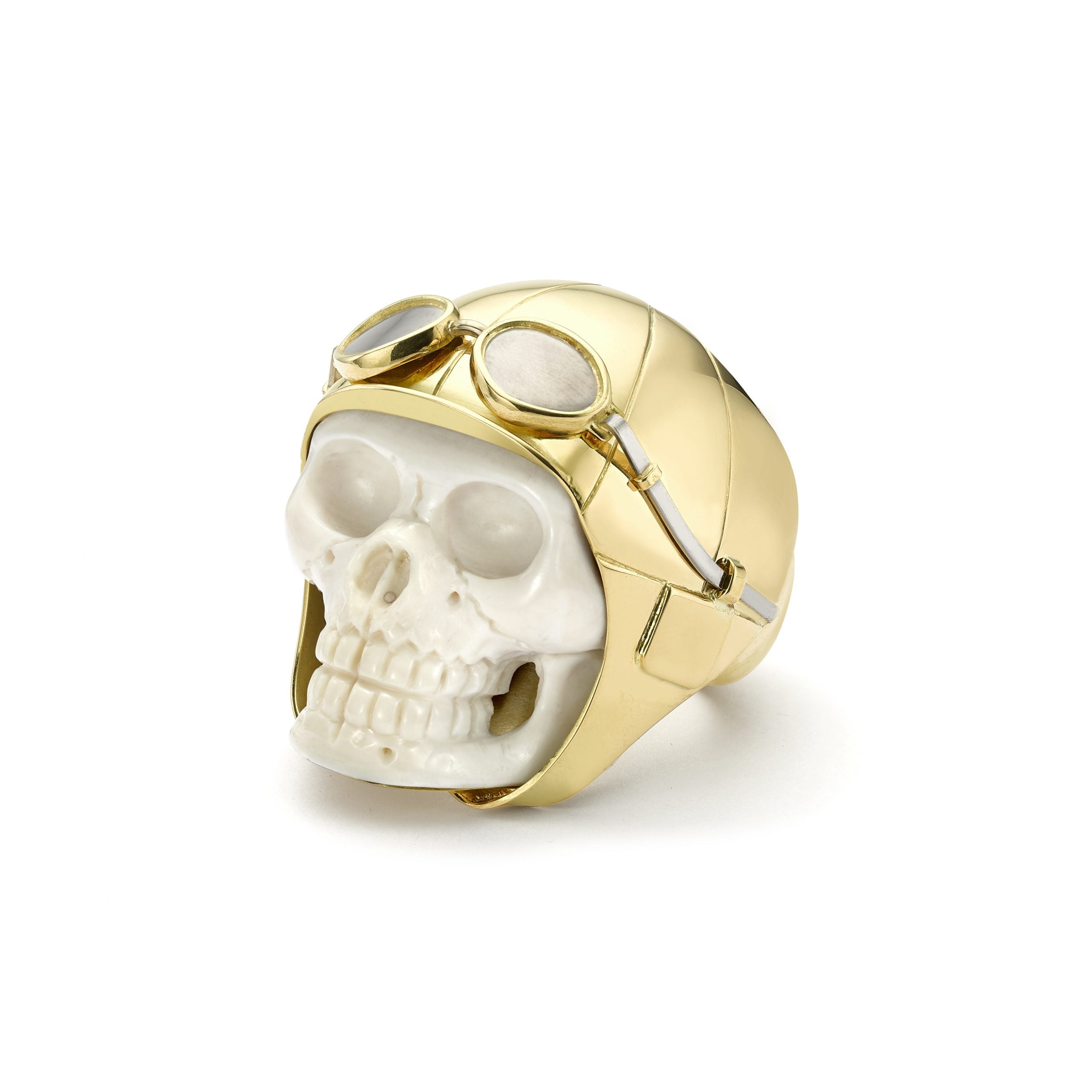 Mammoth Bone Bessie Coleman Skull Ring