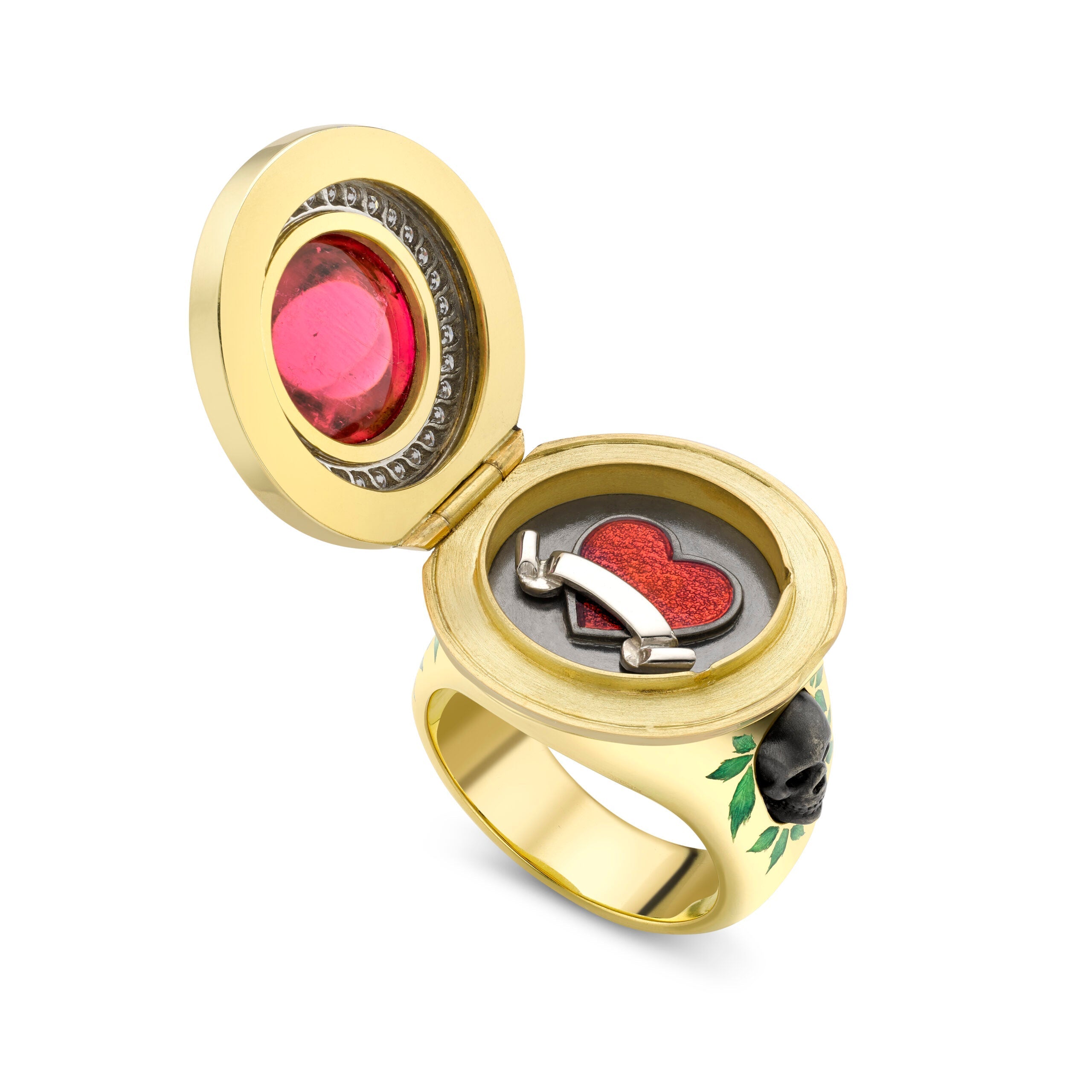 Skull & Heart Opening Ring