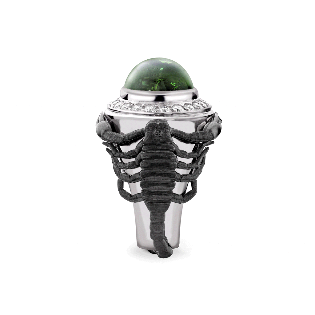 Tourmaline Scorpion Ring