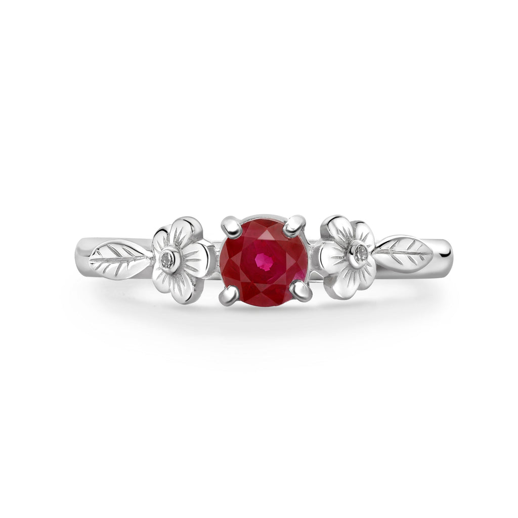 Ruby Blossom Posy Ring