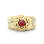 Ruby & Diamond Engraved Bella Donna Ring