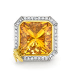 Citrine & Diamond Bee Floribunda Ring