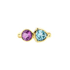 Amethyst & Blue Topaz Couplet Ring