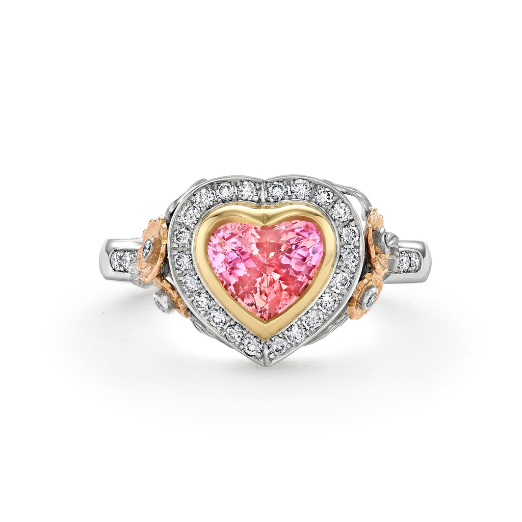 Sapphire, Padparadscha & Diamond Blossom Tryst Ring