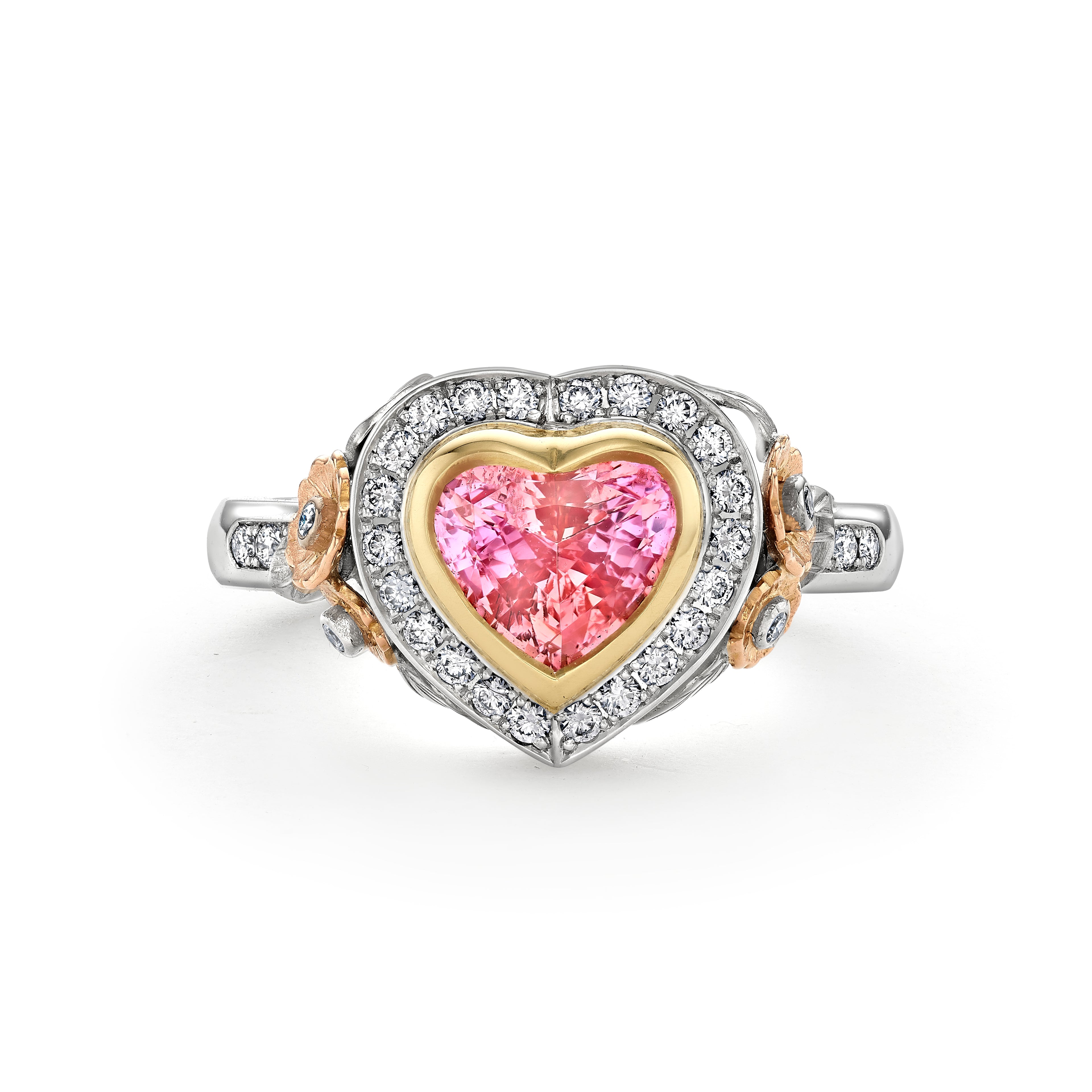 Sapphire, Padparadscha & Diamond Blossom Tryst Ring