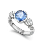 Sapphire & Diamond Three Stone Ring
