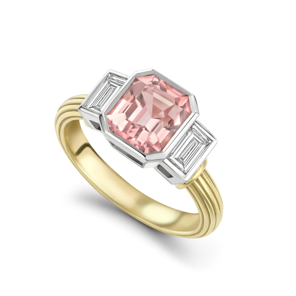 Pink Tourmaline & Diamond Ring