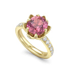 Antique Cut Red Spinel Waterlily Ring