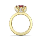 Antique Cut Red Spinel Waterlily Ring