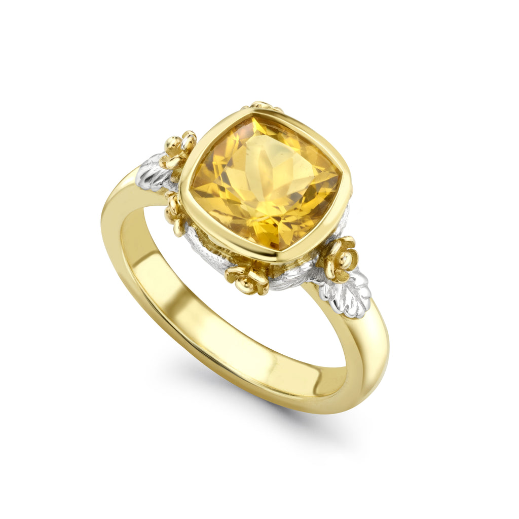 Tourmaline & Mixed Gold Leaves Tryst Ring