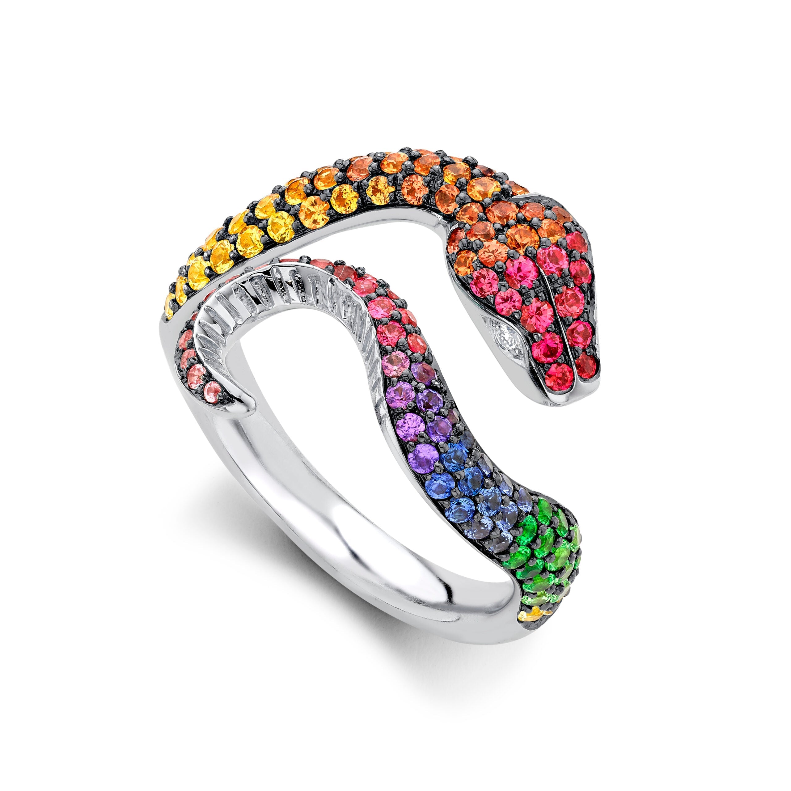 Rainbow Sapphire & Diamond Venym Ring