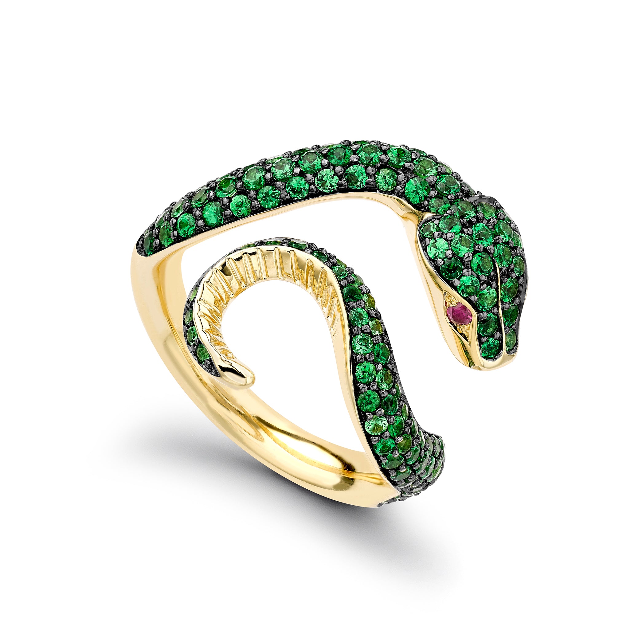Tsavorite & Ruby Venym Ring