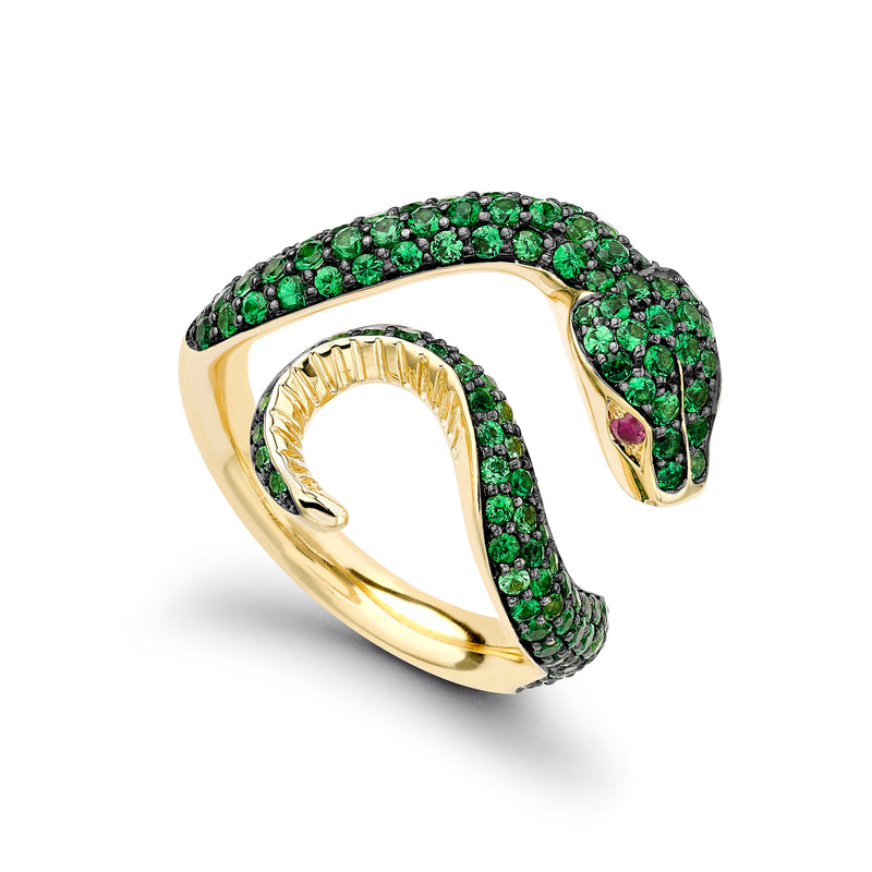 Tsavorite & Ruby Venym Ring