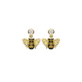 Diamond Bee Drop Earrings