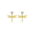 Diamond Dragonfly Drop Earrings