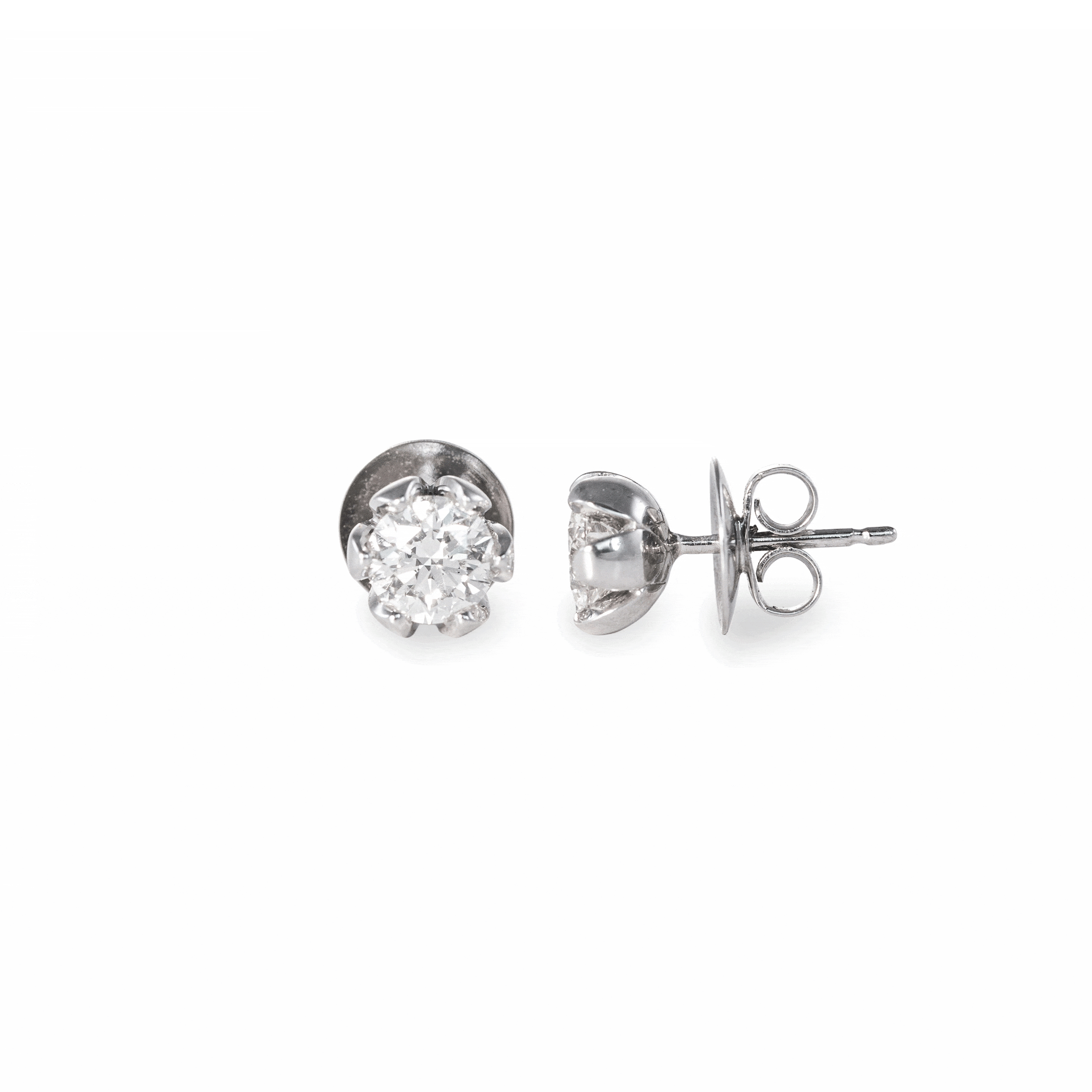 Diamond Periwinkle Stud Earrings