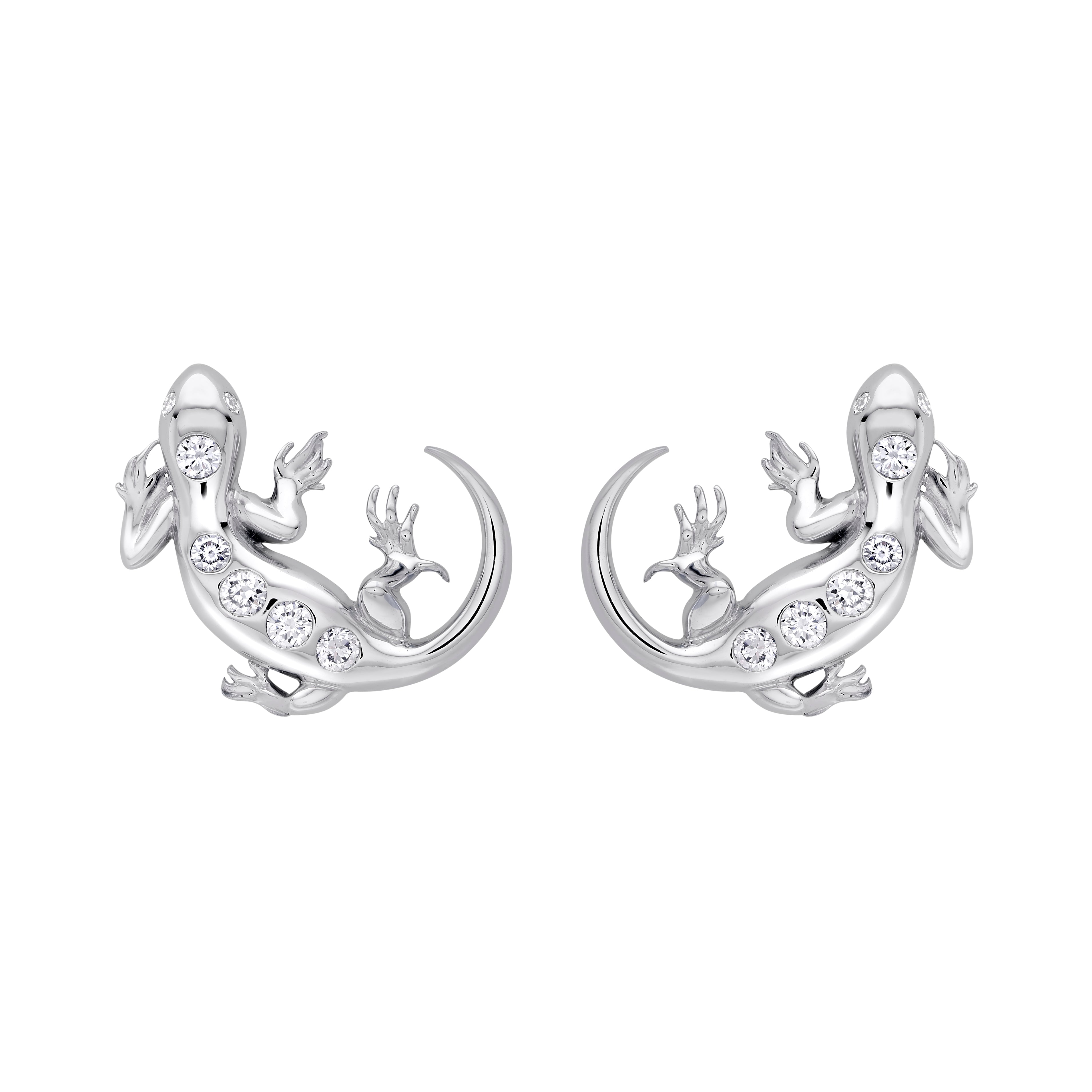 Diamond Salamander Earrings