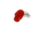 Coral Skull Stud Earrings