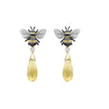 Yellow Beryl Drop Bee Drop Earrings