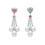 Pink & Mint Tourmaline Waterfall Earrings
