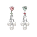 Pink & Mint Tourmaline Waterfall Earrings