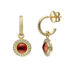 Red Enamel Hoop Drop Earrings