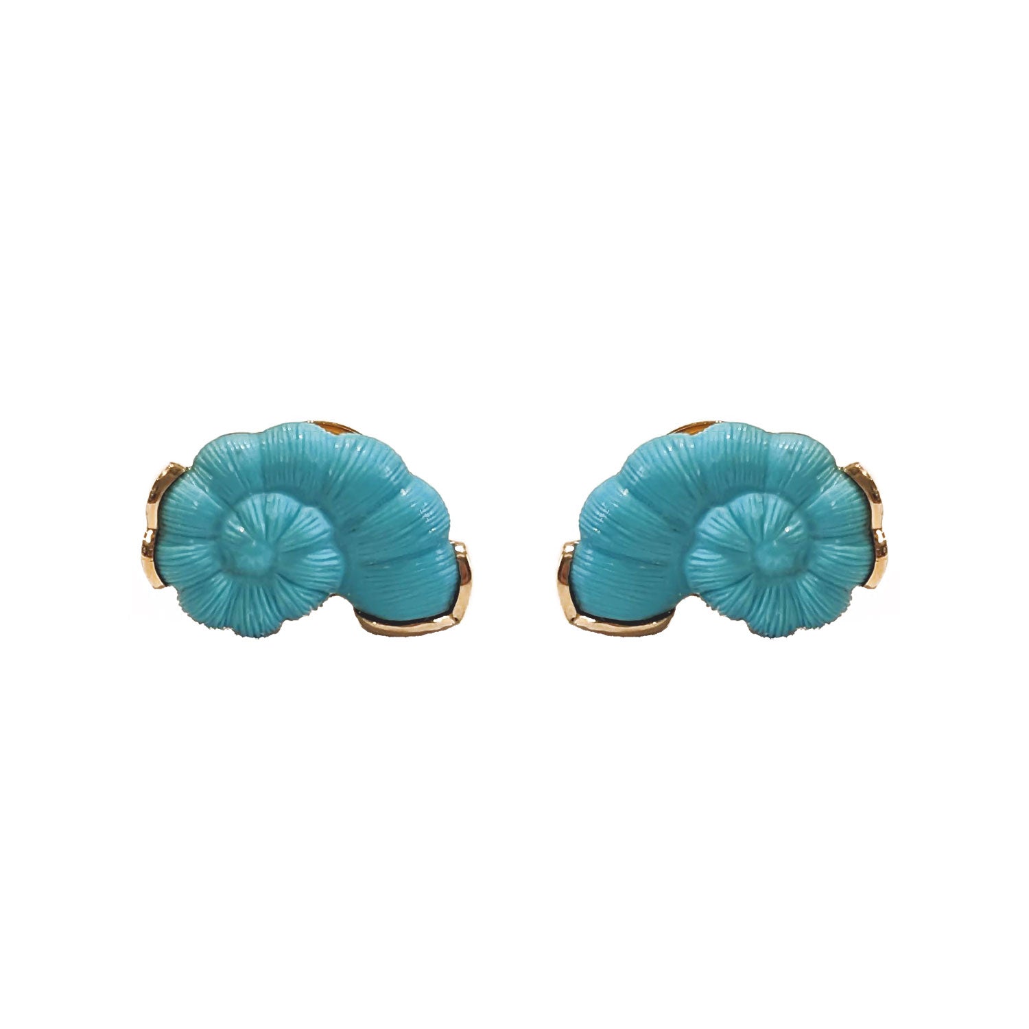 Turquoise Snail Stud Earrings