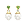 Tourmaline and Diamond Pearl Drop Earrings