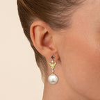 Dove, Garnet and Pearl Drop Fable Earrings