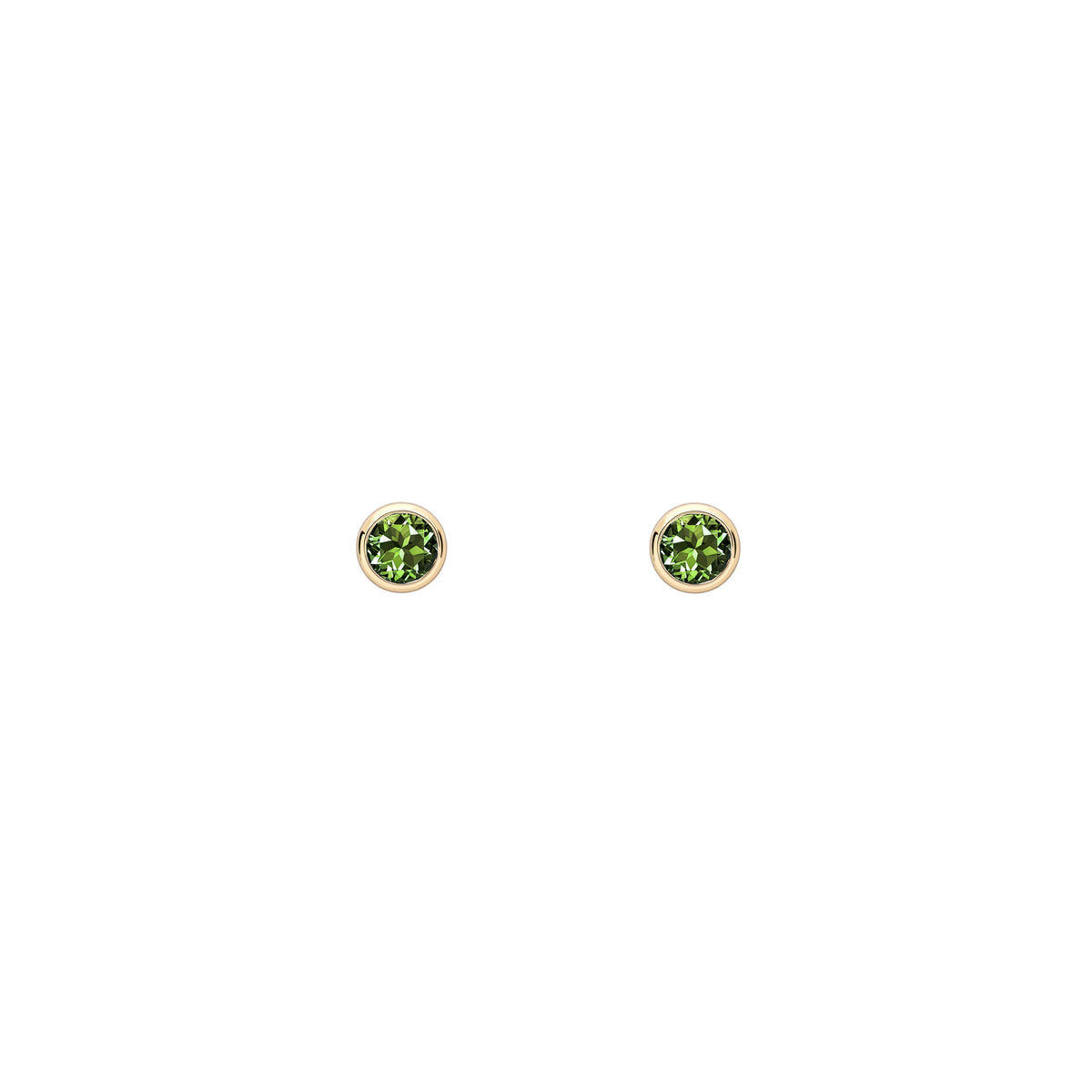 Green Tourmaline Trumpet Stud Earrings
