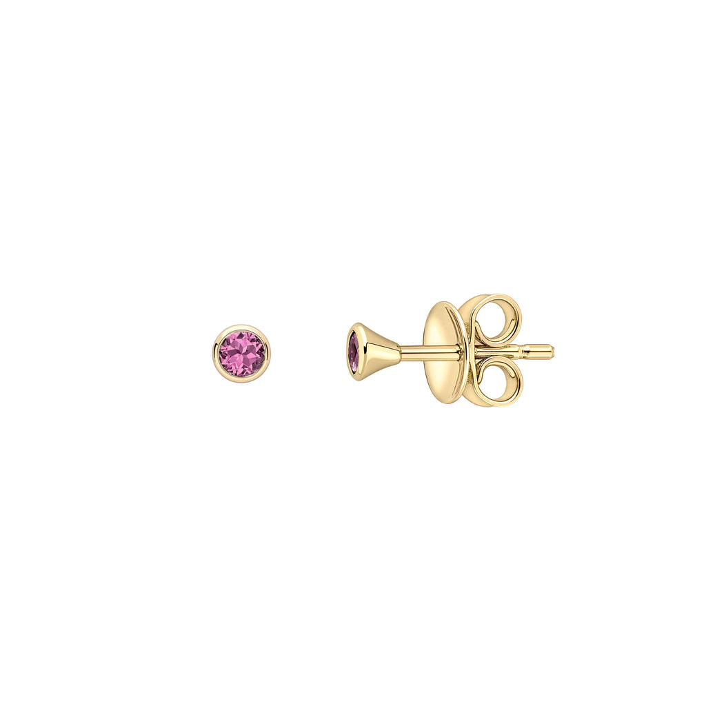 Red Garnet Trumpet Stud Earrings
