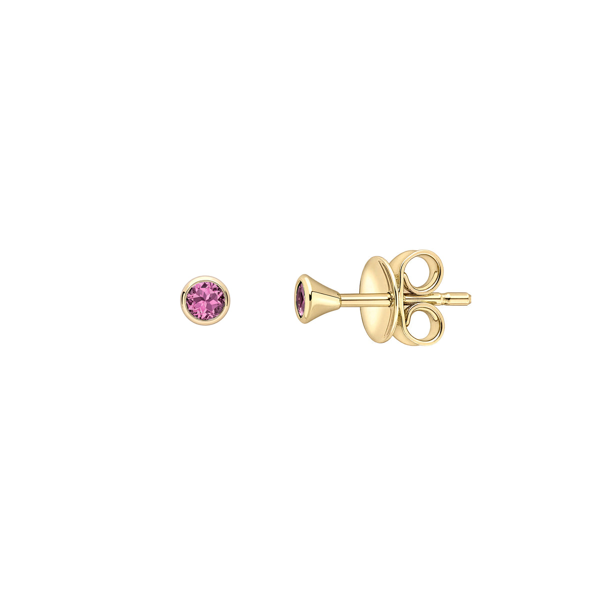 Red Garnet Trumpet Stud Earrings