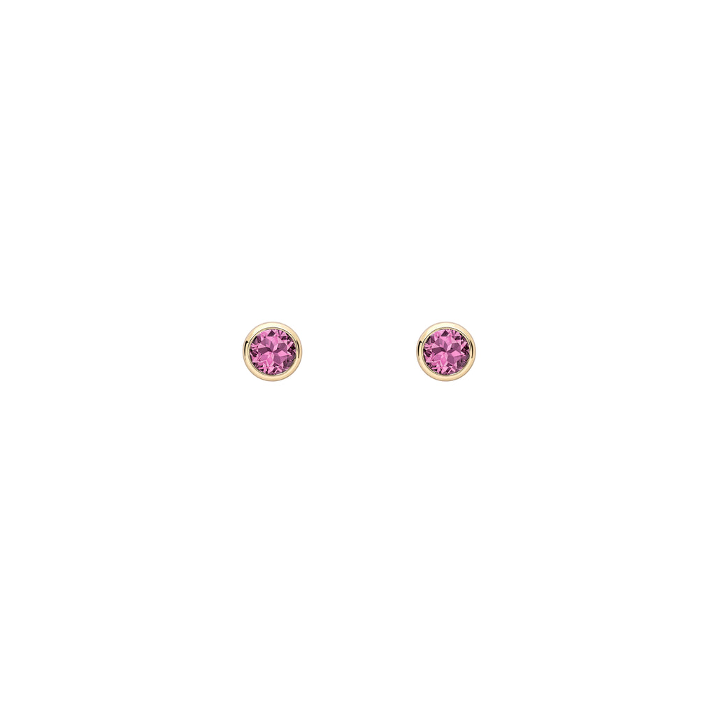Red Garnet Trumpet Stud Earrings
