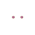 Red Garnet Trumpet Stud Earrings
