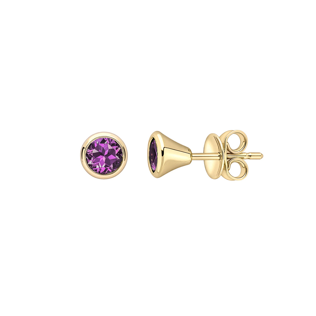 Amethyst Trumpet Stud Earrings