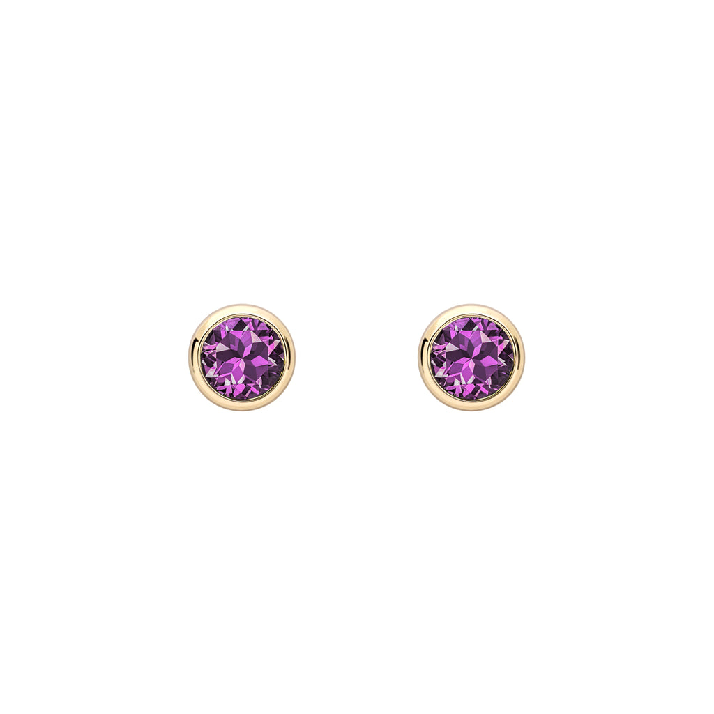 Amethyst Trumpet Stud Earrings