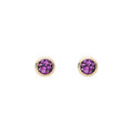 Amethyst Trumpet Stud Earrings