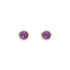 Amethyst Trumpet Stud Earrings