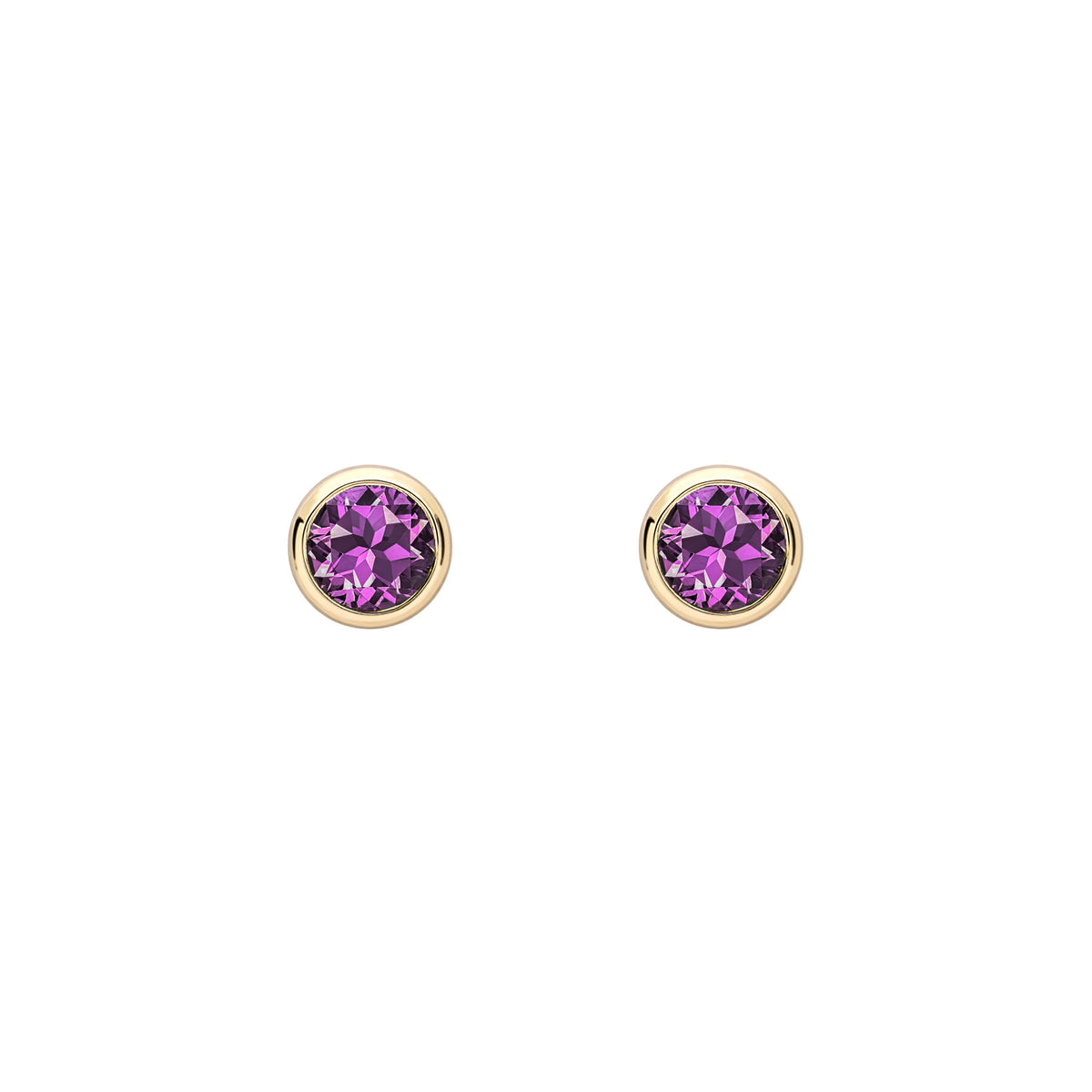 Amethyst Trumpet Stud Earrings
