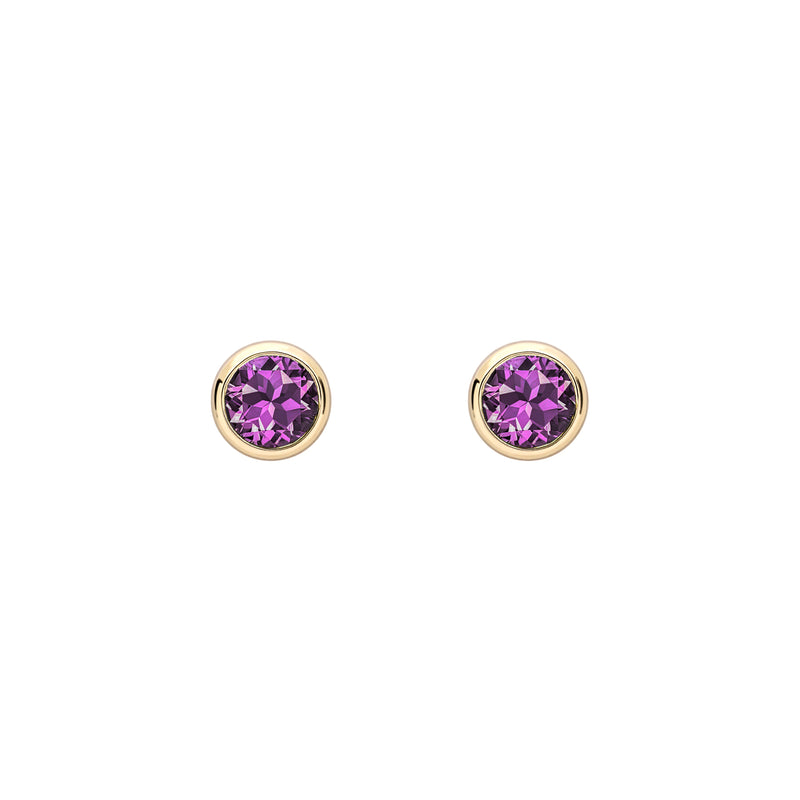 Amethyst Trumpet Stud Earrings