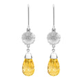 Hibiscus Citrine Briolette White Gold Earrings