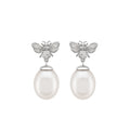 Honey Bee & Pearl Drop Earrings