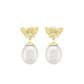 Honey Bee & Pearl Drop Earrings